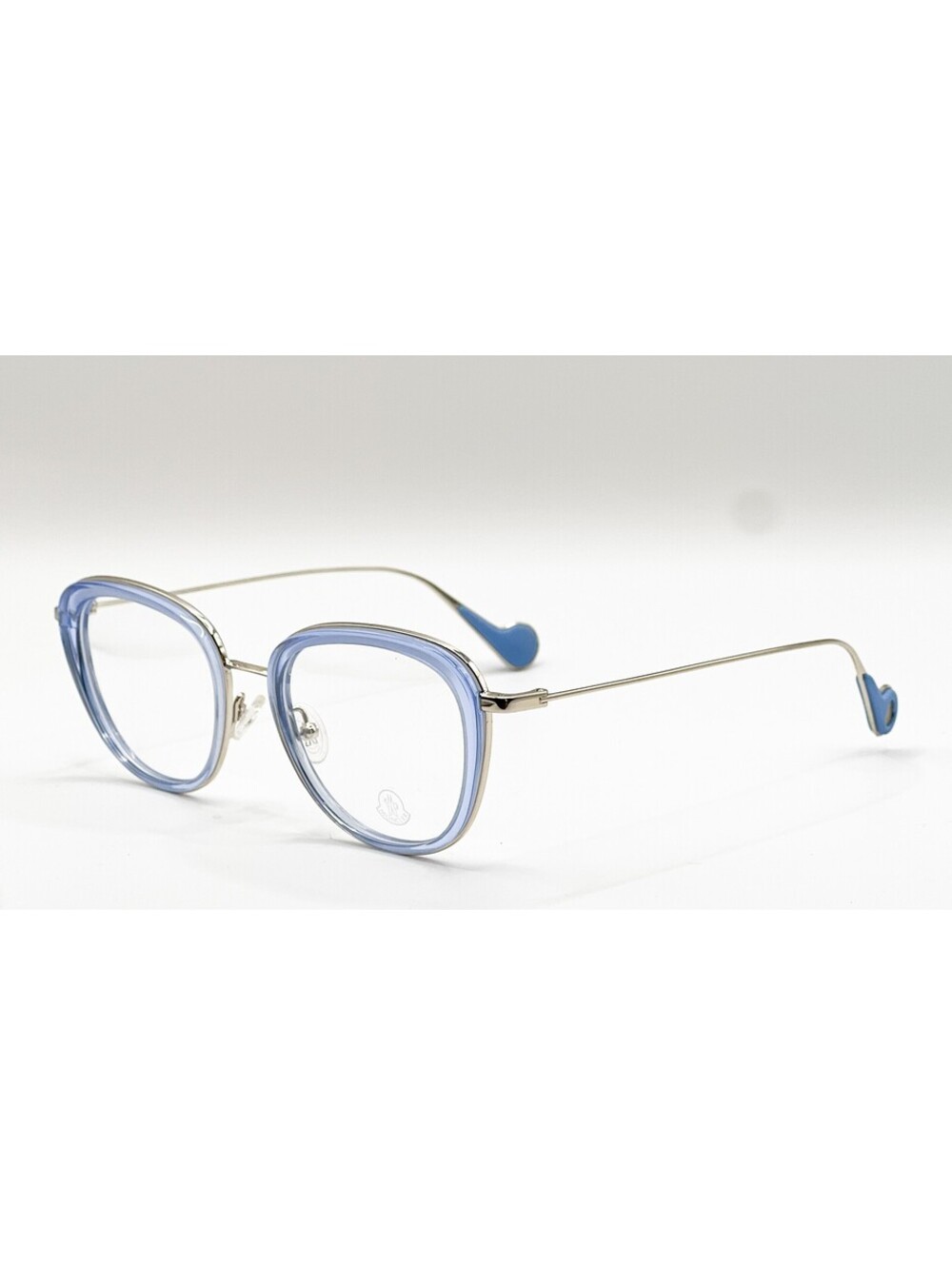 Moncler ML 5048 084 Shiny Light Blue Cat Eye Authentic Eyeglass Frames 50-20-140